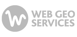 Logo de Web Geo Services, client Zephyr Pro pour la création de trophées personnalisés en verre.