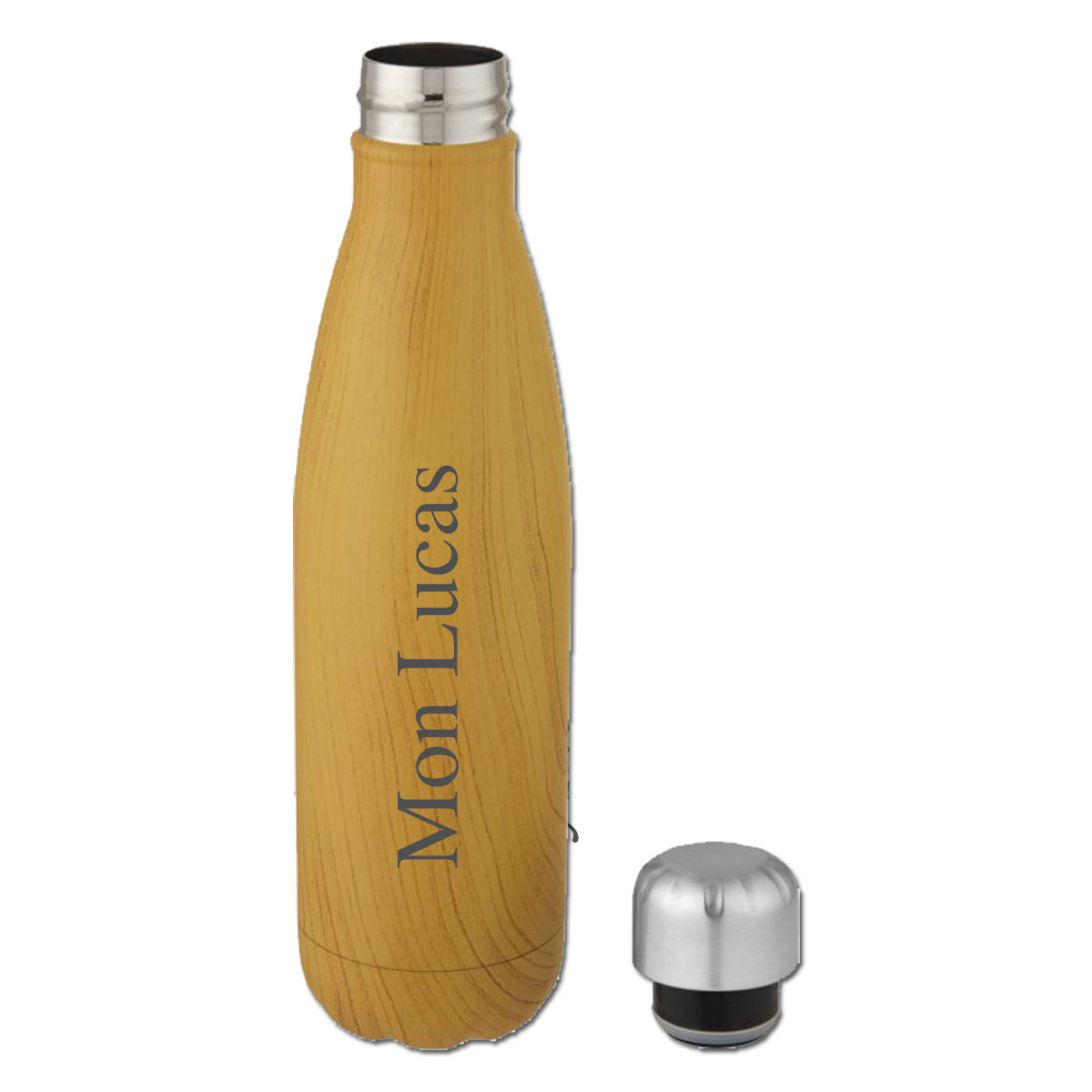 Bouteille Isotherme Imitation Bois 500 ml Personnalisable