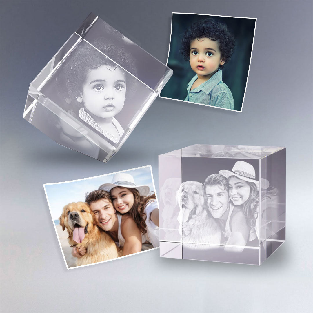 Blocs en verre cubiques à personnaliser