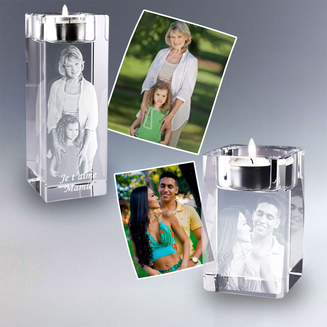 Bougeoirs en verre à personnaliser