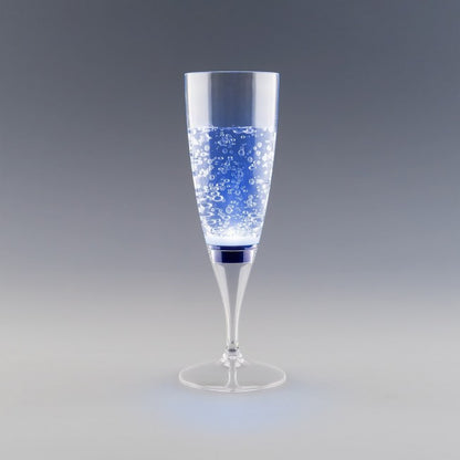 Flûte LED bleue effet pétillant, parfaite pour offrir un moment magique à vos invités ou en cadeau d'événement.