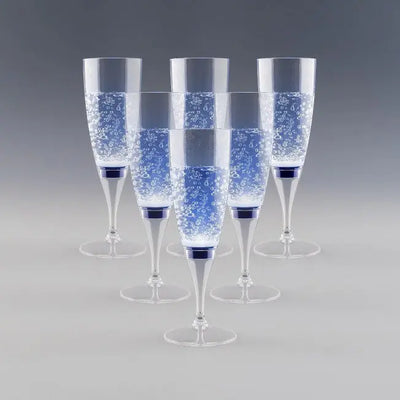 Flûtes LED bleues à effet pétillant, pour des toasts festifs et originaux. Cadeau lumineux pour célébration.
