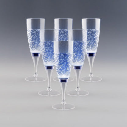Flûtes LED bleues à effet pétillant, pour des toasts festifs et originaux. Cadeau lumineux pour célébration.