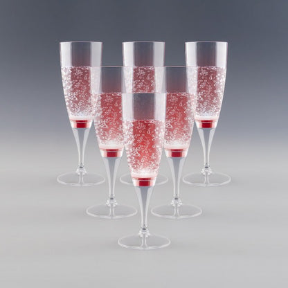 Flûtes à champagne lumineuses rouge à LED, parfaites pour les fêtes, personnalisables pour un effet wahou garanti.