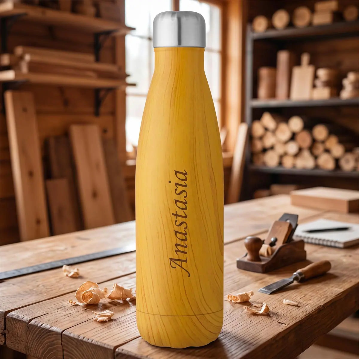 Bouteille Isotherme Imitation Bois 500 ml Personnalisable Zephyr Paris