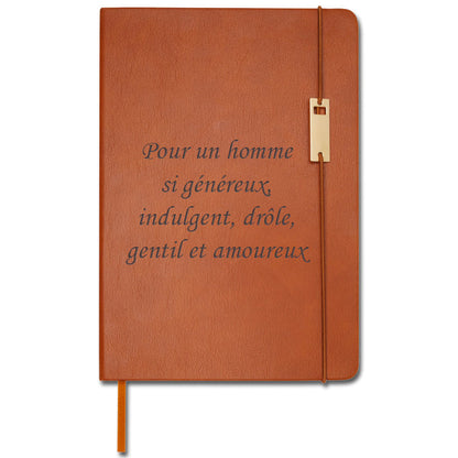 Coffret Cadeau Legato – Carnet A5 et Stylo Roller Personnalisable Marron