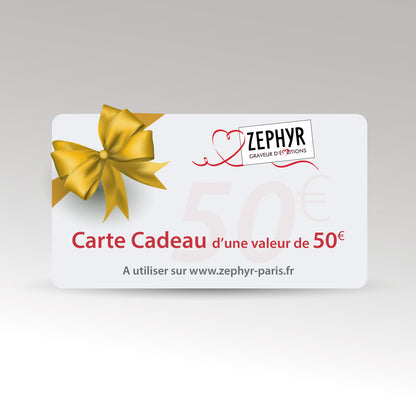 Carte Cadeau Zephyr Paris