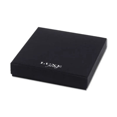 Boîte cadeau noire de la collection Luxe, contenant un portefeuille et un stylo à personnaliser pour un cadeau d'exception.
