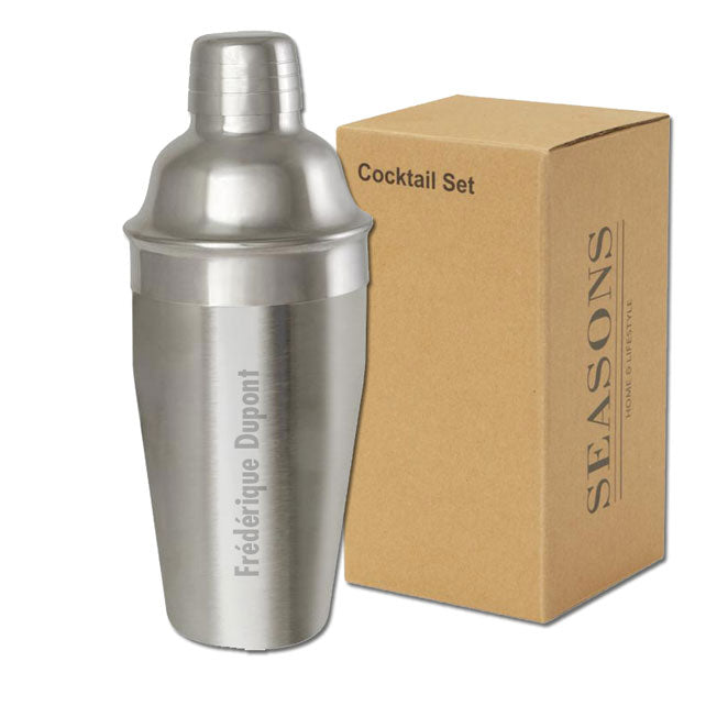 Offrez un shaker à cocktail en acier recyclé, gravé au prénom de votre choix. Un cadeau personnalisé livré dans un emballage kraft éco-responsable.