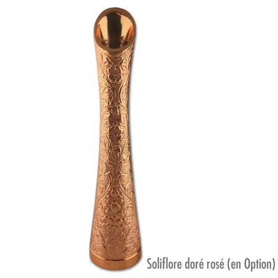 Soliflore doré rose en métal finement gravé, parfait pour sublimer votre rose personnalisée. Option idéale pour un cadeau romantique et raffiné.
