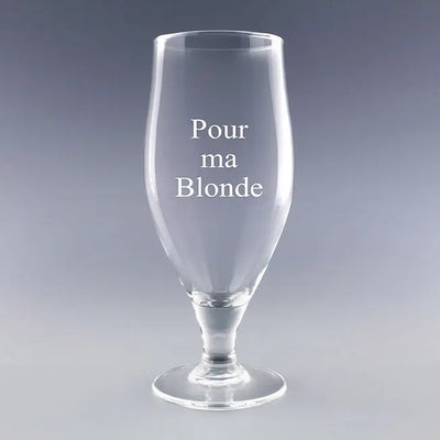 Verre à bière personnalisé 50 cl gravé "Pour ma Blonde" – un cadeau original et plein d’humour à offrir à votre moitié.